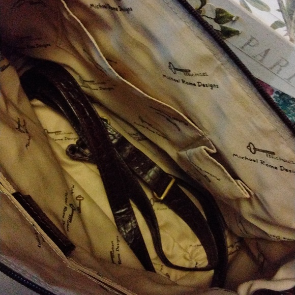 MICHAEL ROME genuine leather reptile print crossbody - Picture 4 of 4